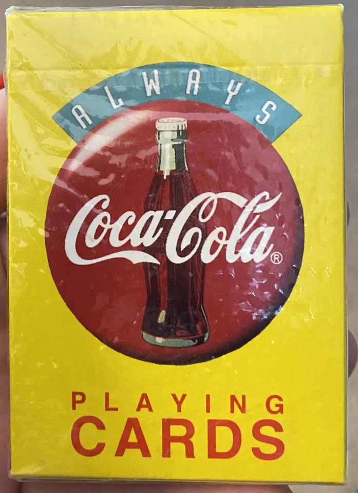 NEW CoCa-Cola Yellow Playing Cards with Red Button 1994 Coke NEW SEALED - Image 1 of 2