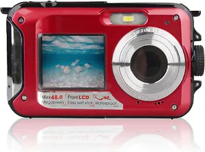 Fotocamera Digitale Impermeabile 48MP 2.7K Dual Screen Zoom 16X Selfie e Sport - Foto 1 di 9