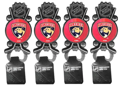 Florida Panthers NHL Hockey Party Starter Magnetic Bottle Opener Lot of 4 New Cover