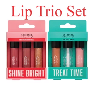 Selected Trio Lipgloss Lippenöl von Superdrug Geschenkset für ihre nackte neutrale Lippe - Bild 1 von 13