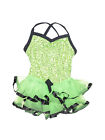 Girl Weissman Green Sequin Tutu Jazz Tap Ballet Dance Costume Size Ic 7/8 5106