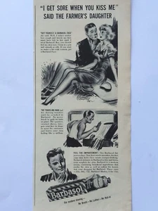 Anuncio impreso barbasol vintage 1939, me duele cuando me besas, hija del granjero - Imagen 1 de 1