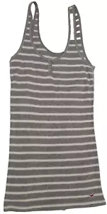 CAMISETA SIN MANGAS DE COLECCIÓN Y2K HOLLISTER GRIS/BLANCO A RAYAS PARA MUJER TALLA M ¡ENVÍO GRATUITO! - Imagen 1 de 4