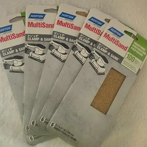 5er-Pack - Norton 48310 MultiSand 3-2/3 Zoll x 9 zoll Schleifblätter 100 Körnung - Bild 1 von 4