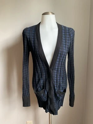 Cárdigan suéter para mujer Marc By Marc Jacobs negro/azul cuello en V manga larga XS Foto 1 de 4