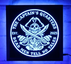 Custom Pirate Skeleton Whiskey LED Sign Personalized, Home bar Sign, Beer, Rum - Picture 1 of 8