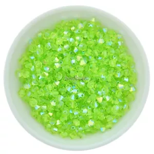 Preciosa Bicones LimeCicle AB 3mm, 4mm, 6mm Crystal Bicones - Picture 1 of 2