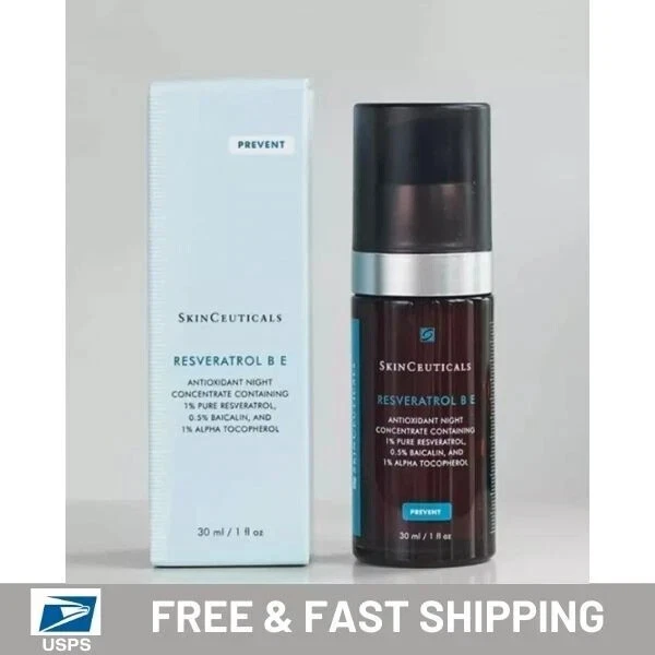 SKINCEUTICALS RESVERATROL B E ночь 1 унц / 30 мл новый в коробке запечатанный EXP-2027 - Изображение 1 из 4
