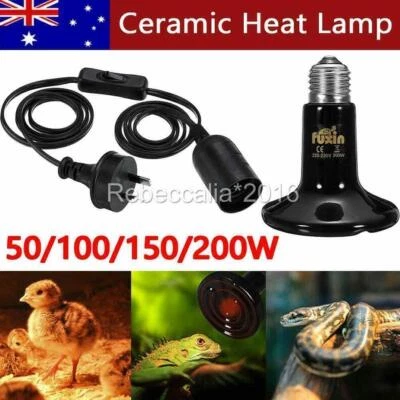E27 Infrared Ceramic Heat Lamp Bulb + Holder For Reptile Pet Chicken Brooder AUS - image 1 of 4