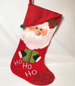 Medias de Navidad vintage de barril de galletas HO HO HO Santa Holiday Holly 2012 - Imagen 1 de 10