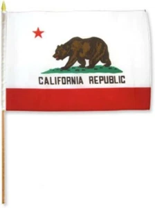 Wholesale Lot of 9 California 12"x18" Handheld Mini Flag w/ Wood Stick - Picture 1 of 1