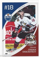 2013-14 Bakersfield Condors Jordan Knackstedt postcard (Dresdner Eislöwen)