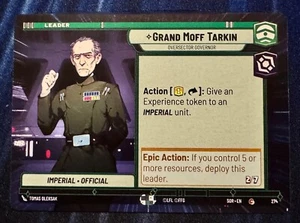 Star Wars Unlimited Spark of Rebellion Grand Moff Tarkin HYPERSPACE Leader Card - Picture 1 of 2