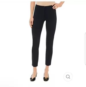 Cambio Ros Techno Women Pants Elastic waist Front pin-tucked seam Navy Blue Sz 6 - Picture 1 of 12
