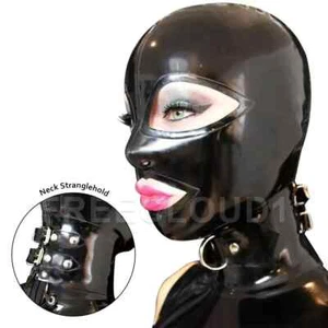 Ladies' Latex-Kopfüberzug Gummi Maske Haube Doppellagiger Hals Fetisch BDSM - Bild 1 von 8