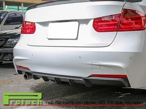 12-15 BMW F30 328i 3 Series P Style Carbon Fiber Rear Bumper Lip Diffuser 00--- - Picture 1 of 2