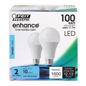 Feit Electric OM100/950CA10K2 17.7W 5000K 1600 Lumens Daylight LED Light Bulb - Picture 1 of 1