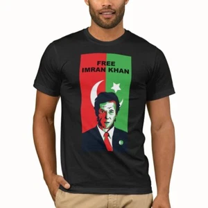 IMRAN KHAN T-Shirt | Free Imran Khan PTI Pakistan Tee Protest Peace T Shirt Top - Bild 1 von 5