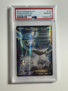 Pokemon XY Fates Collide Glaceon EX 116/124 Full Art Ultra Rare Holo Foil PSA 10 - Bild 1 von 2