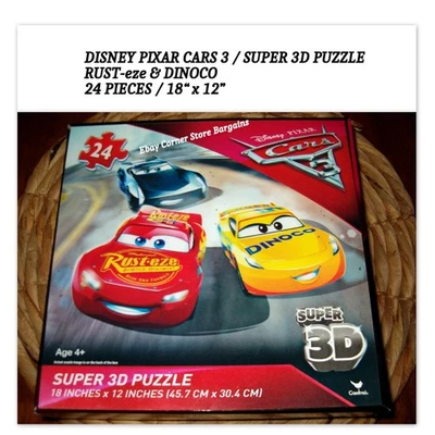 Disney Pixar Cars Super 3D Puzzle Rust-eze & Dinoco 24 Piezas NUEVO Foto 1 de 3