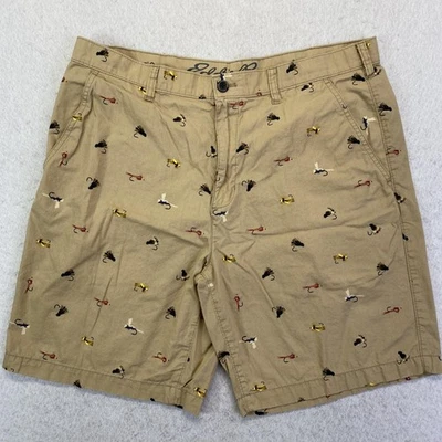 Pantalones Cortos Eddie Bauer Para Hombres 36 Caqui Estampado Pesca con Mosca Chino AOP Algodón Informal Foto 1 de 4