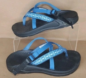 Chaco Women's Hipthong Ecotread Blue Black Sandal Water Hiking Shoes Size 7M - Picture 1 of 6