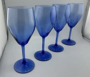 Nuovi 4 bicchieri da vino blu cobalto 6,5 pollici a forma di pera stelo - Foto 1 di 6