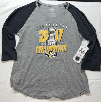 Camiseta de campeones Pittsburgh Penguins XL Stanley Cup 2017 nueva con etiquetas para mujer Foto 1 de 4