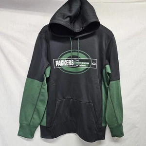 Nike Green Bay Packers Therma Fit Hoodie Sweatshirt Black NFC North Division - Picture 1 of 3