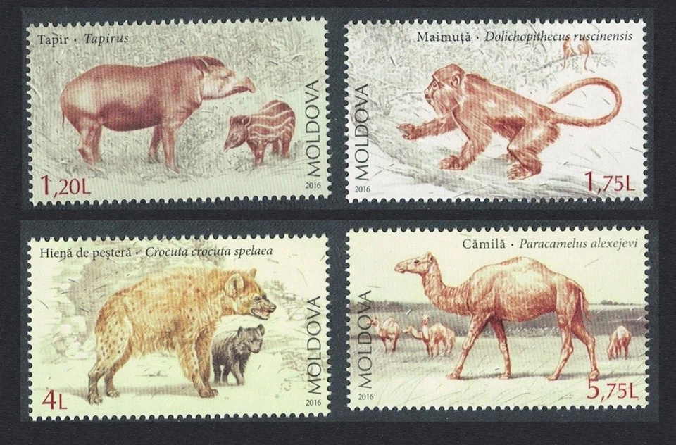 Moldavia Tapir Mono Hiena Camello Fauna Extinta 4v 2016 MNH MI#980-983 Foto 1 de 1