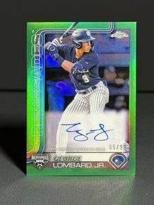 2025 Topps Pro Debut Chrome George Lombard Jr Green Refractor /99 Auto #PDC-41 - Picture 1 of 2
