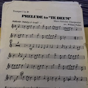 Prelude to Te Deum by Charpentier. Arr. for Brass Quintet by William Picher - Picture 1 of 5