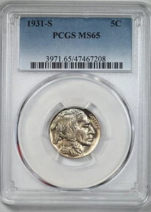 1931-S Buffalo Nickel 5C PCGS MS65 - Picture 1 of 5