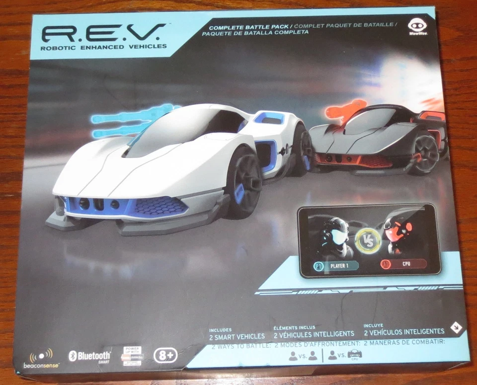 WowWee Rev Smart RC Bluetooth Robotic Enhanced Battle Vehicles 2 Car Set