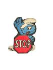 Vintage Smurfs Patch Stop Sign Peyo Iron On 1980'S