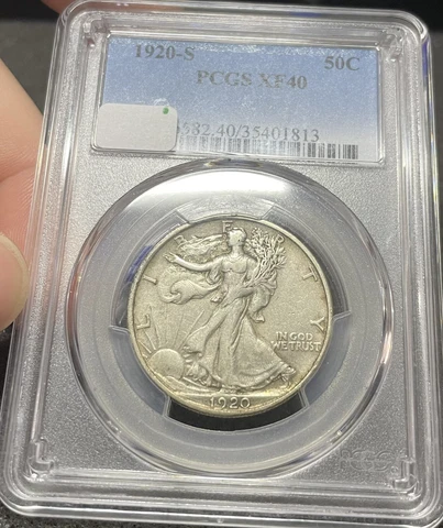 1920-S 50c Walking Liberty Half PCGS XF40 Original Tough Date Cover