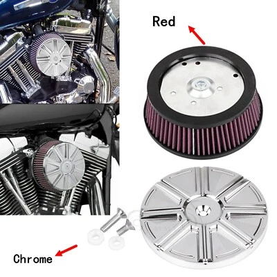 Chrome Air Cleaner Cover & Element Kit For Harley Heritage Softail Classic FLSTC - Image 1 of 4