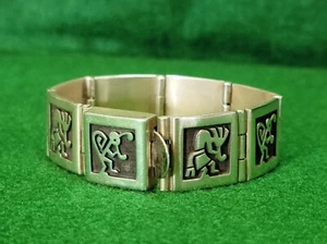 Hopi Hinged Cuff Bracelet Willie Archie Talahaftewa Sterling Silver Signed  - Picture 1 of 22