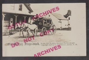 Jaffrey NEW HAMPSHIRE RPPC 1906STAGECOACH Stage Coach DESTROYED BY FIRE NH - Picture 1 of 2