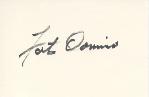 FATS DOMINO Autographed Signed Card Rock and Roll Cover