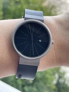 Jacob Jensen Watch Titanium Series Black  Quartz Mens 35mm Swiss Made - Picture 1 of 12