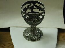 Antique Germany .800 silver ornate chalice goblet floral repousse