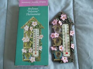 New Giftco Birdhouse Polystone Thermometer