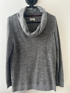 Lou & Grey Gray Cowl Neck Long Sleeve Pullover Sweatshirt M - Picture 1 of 4