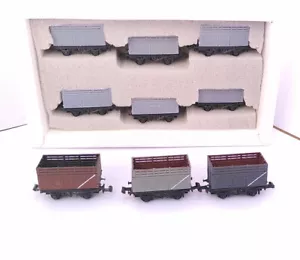 N Gauge 8 Plank High Rail Coke/Coal Wagon 6 Pack - Picture 1 of 9