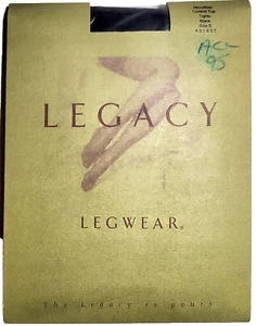 VTG Legacy Legwear Black Tights Control Top Microfiber Size E New In Pack A31857 - Picture 1 of 4