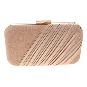 Gold Tone Metal Hardware Frame Glitter Fabric Evening Bag BZY210-CHP - Picture 1 of 3