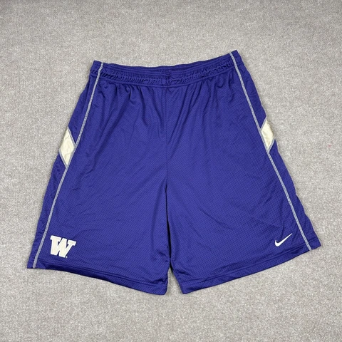 Washington Huskies Shorts Adult Large Black Short Sleeve Basketball Nike Mesh Cover