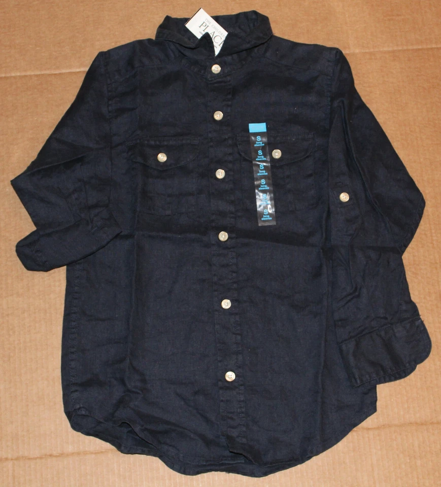 5 6 CAMISA TOP NUEVA SIN ETIQUETAS The Children's Place Azul Marino Lino Niños Tú eliges S 5/6 Foto 1 de 1