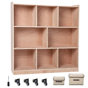 Armario de almacenamiento para aula estantes de almacenamiento preescolar de madera libro de juguetes de 8 rejillas - Imagen 1 de 6
